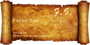 Foris Ida névjegykártya